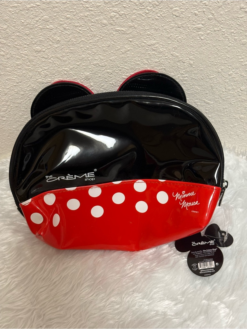 Minnie Mouse Polka Dot Ear Cosmetic Bag - Red & Black